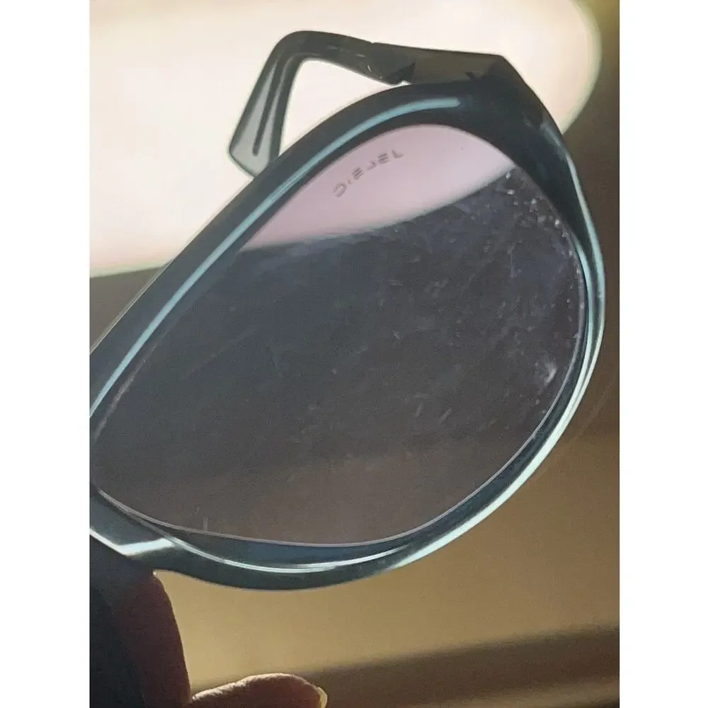 Vintage Diesel SIMAMA Z9IJ Sunglasses Blue Gray Shield Wrap Made In Italy Y2K